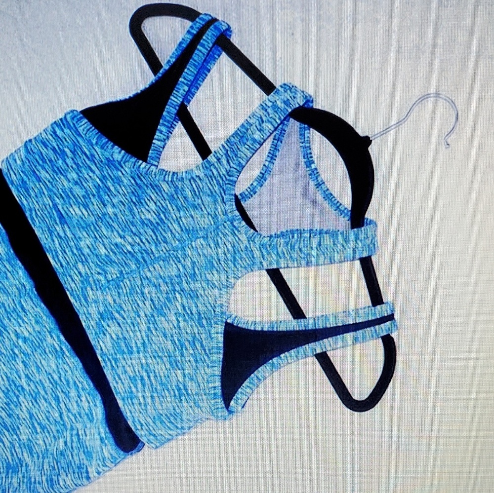 Blue and blank virtue tank